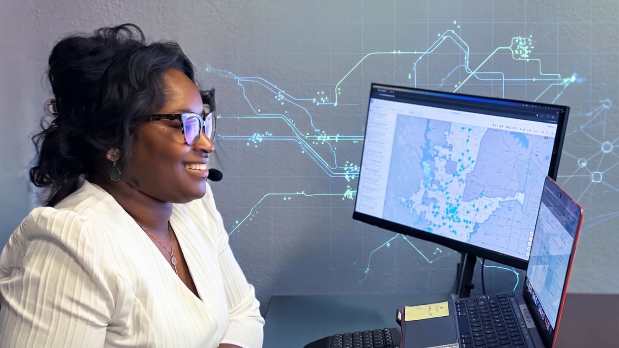 Woman looking at screen